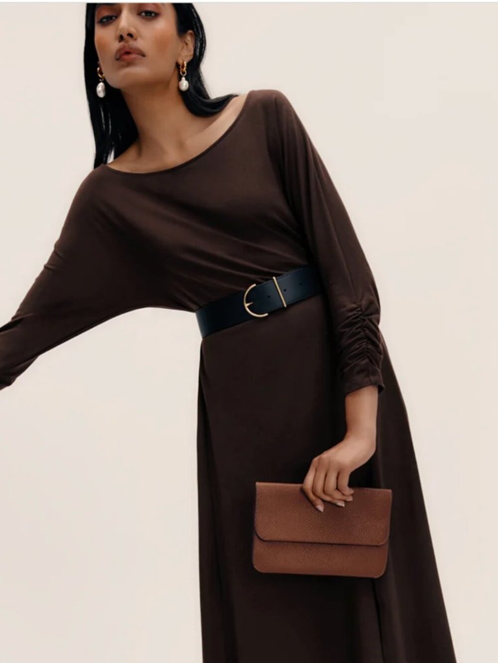 Cuyana System Flap Bag Chestnut Leather + Strap - Picture 2 of 11